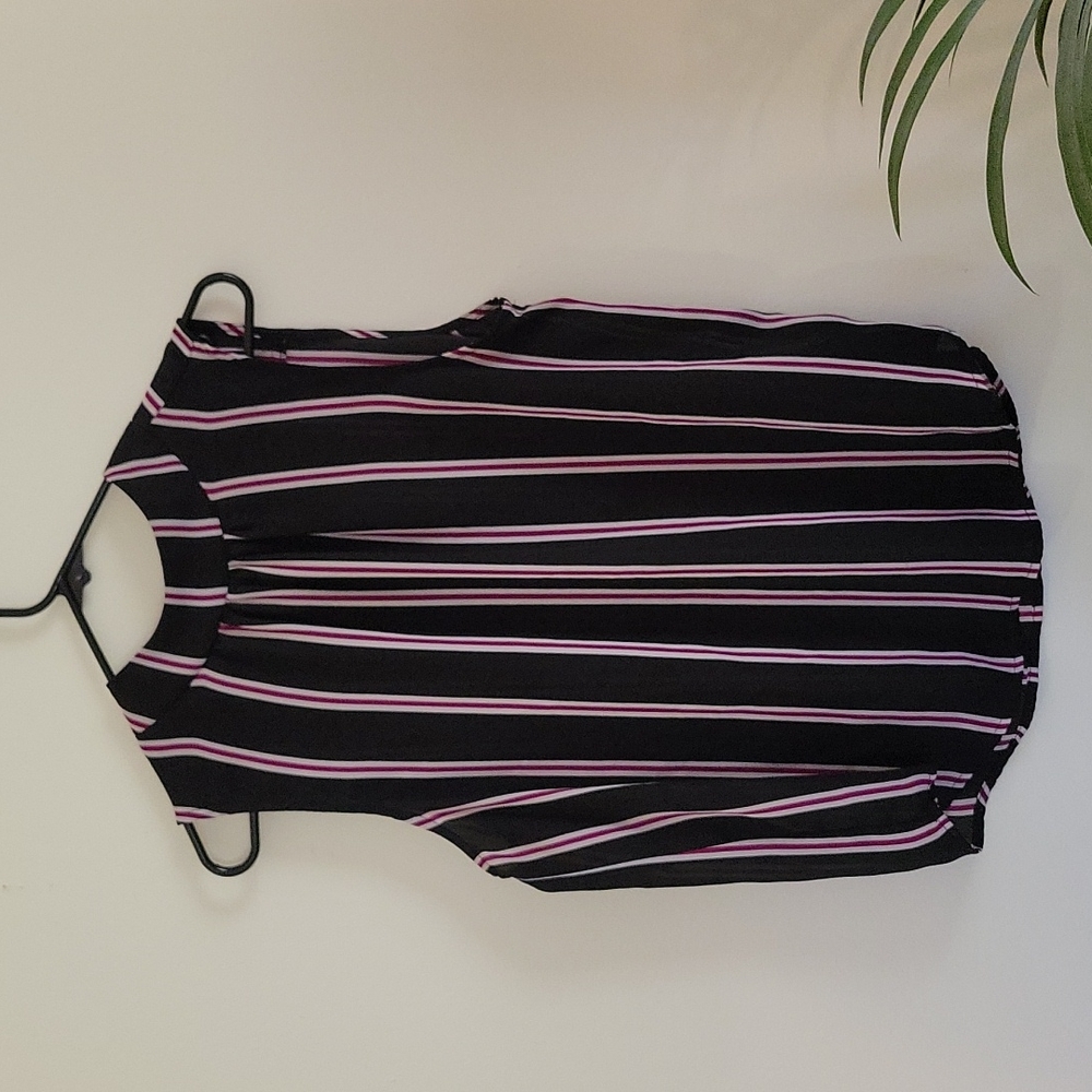 Who What Wear Striped Business Casual Sleeveless Blouse